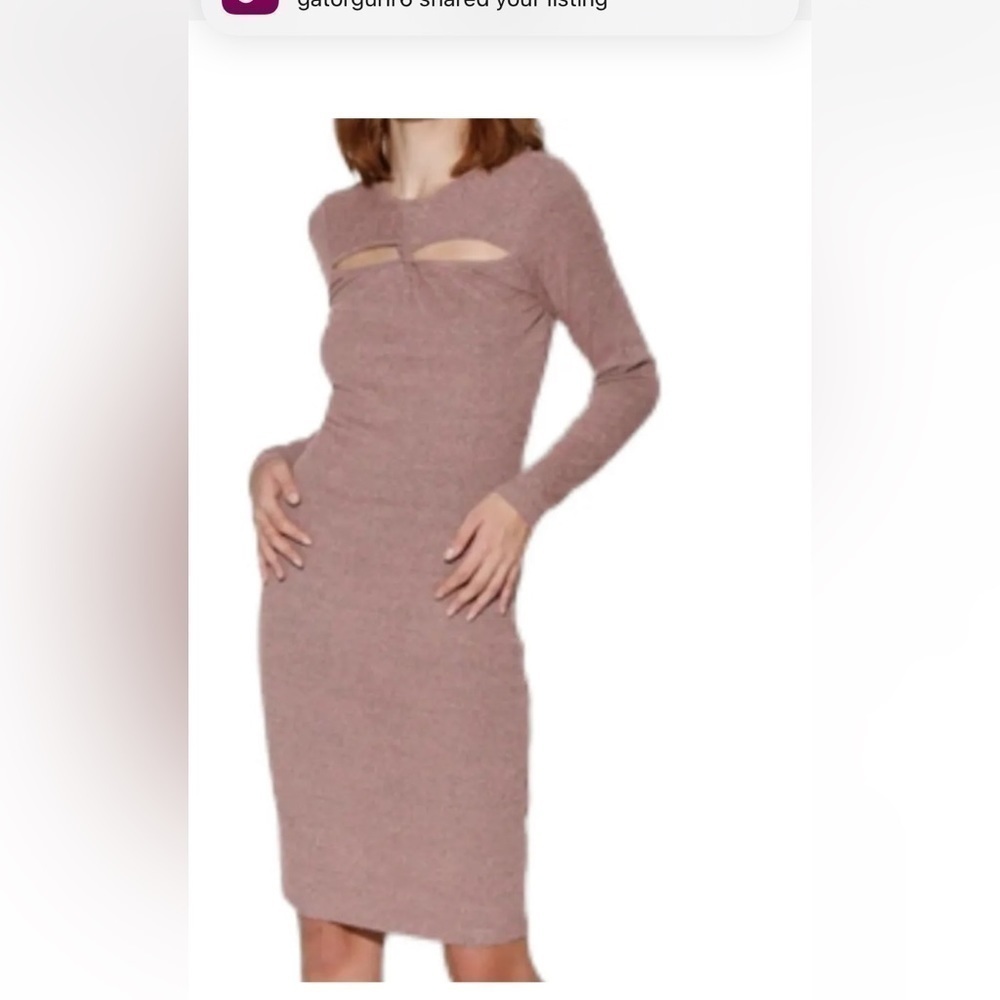 Walter Baker Tenley long sleeve Cutout Body-con midi sweater Dress Size Large